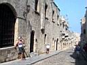 Walking down the streets of Rodos Old-City.